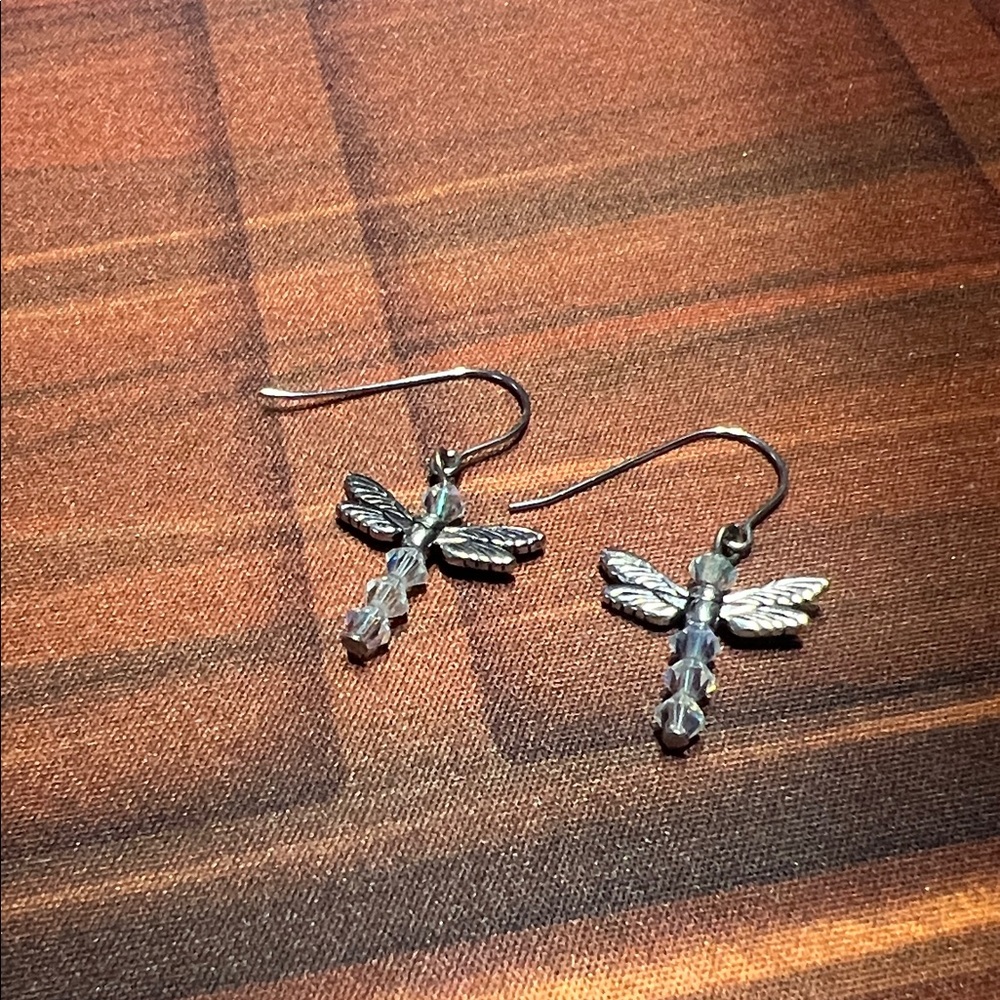 Silver Dragonfly Earrings - Picture 1 of 1